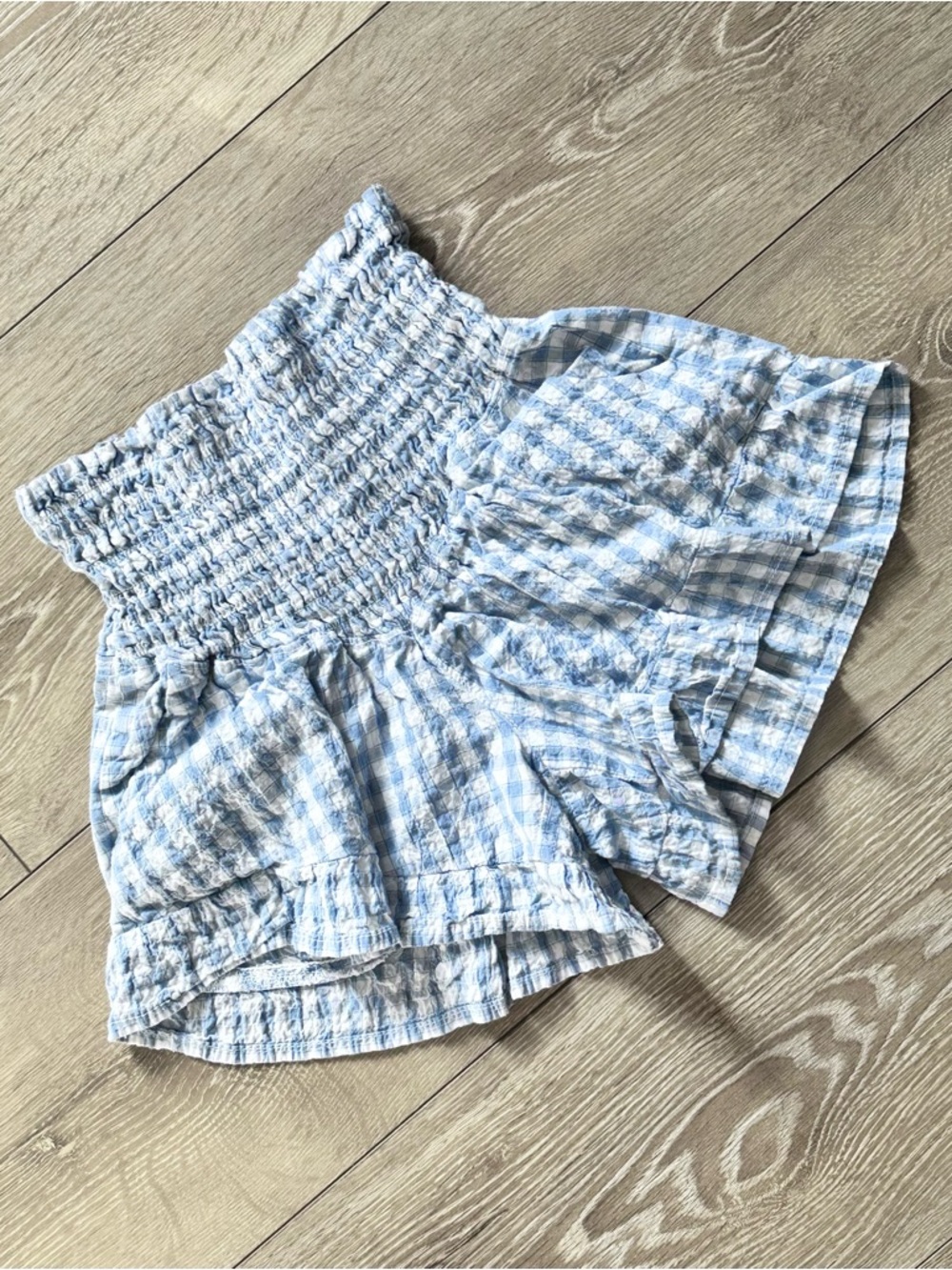 Sincerely Jules Gingham Plaid High Rise Ruffle Hem Shorts - Picture 3 of 13